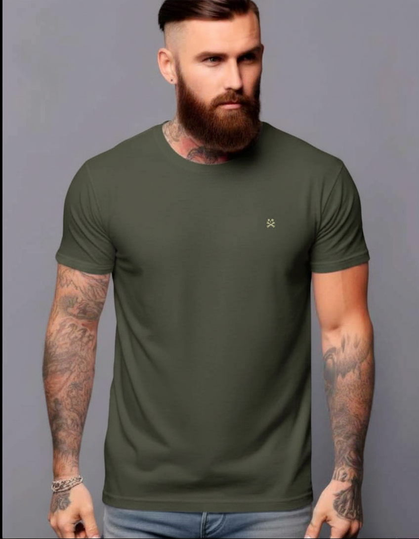 2601 CAMISETA SOUL BOUNES BORDADA  VERDE KAKI