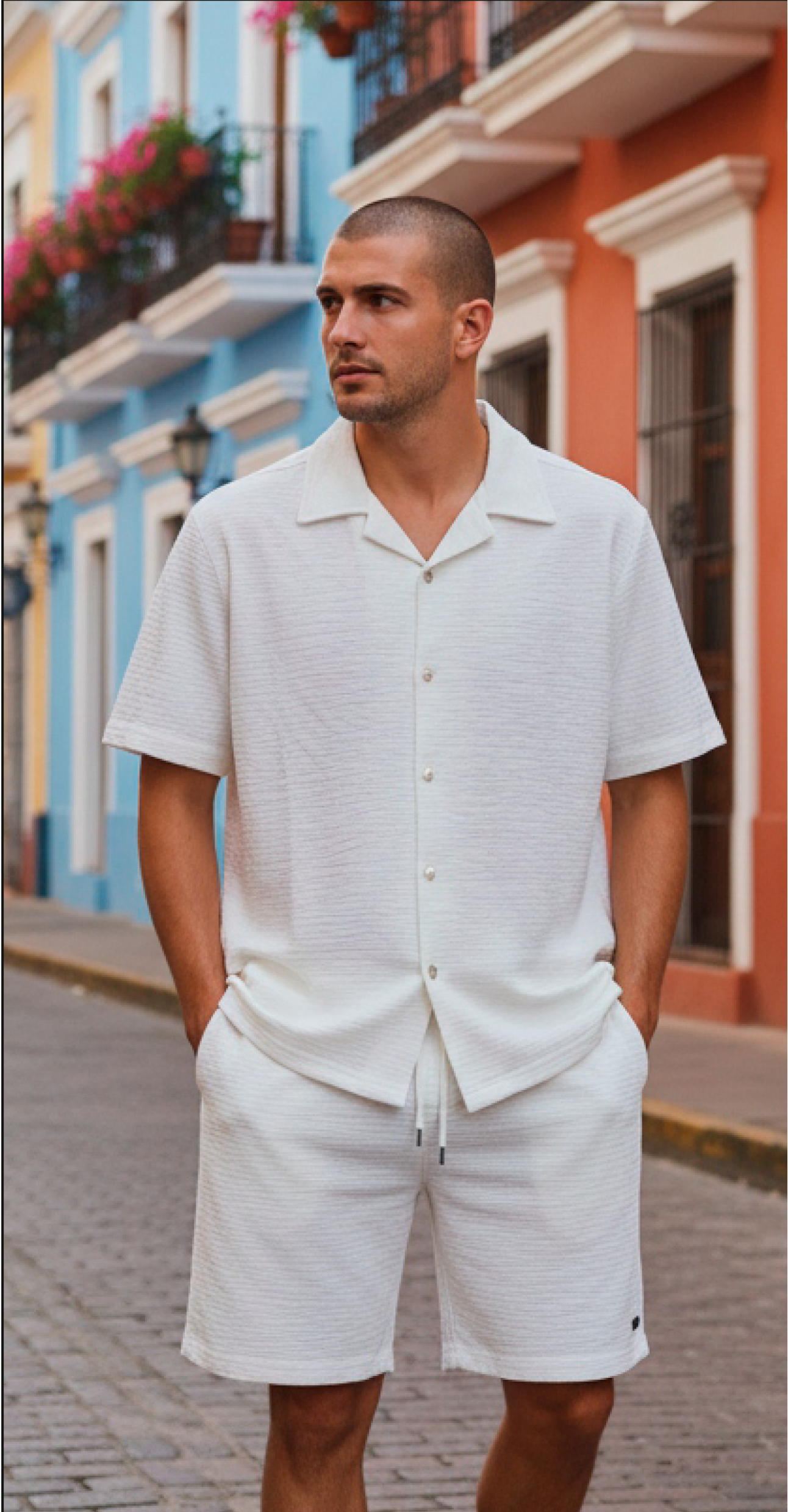 5263 CONJUNTO POLIESTER Y ELASTANO BLANCO