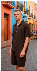 5263 CONJUNTO POLIESTER Y ELASTANO MOCA