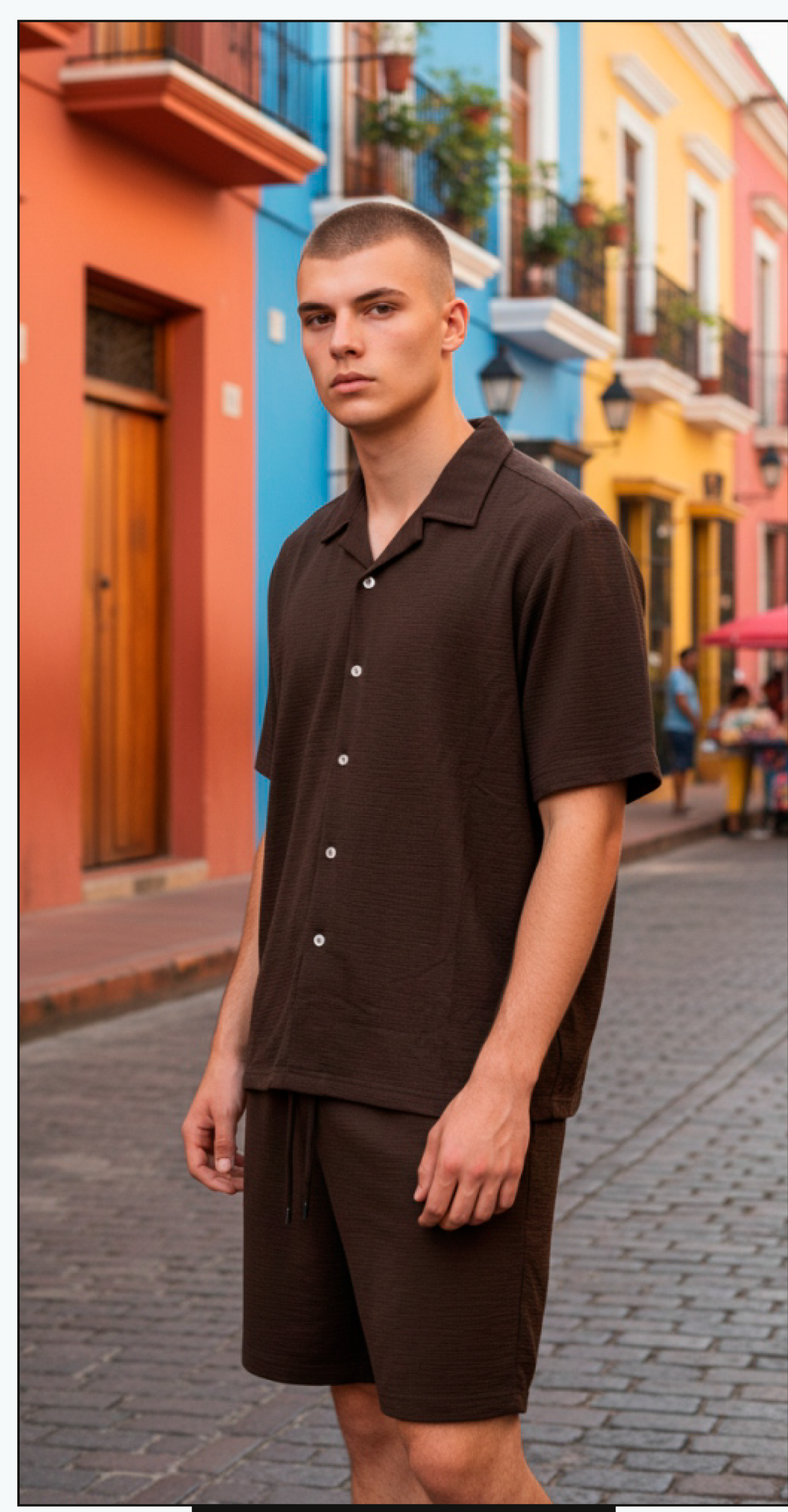 5263 CONJUNTO POLIESTER Y ELASTANO MOCA