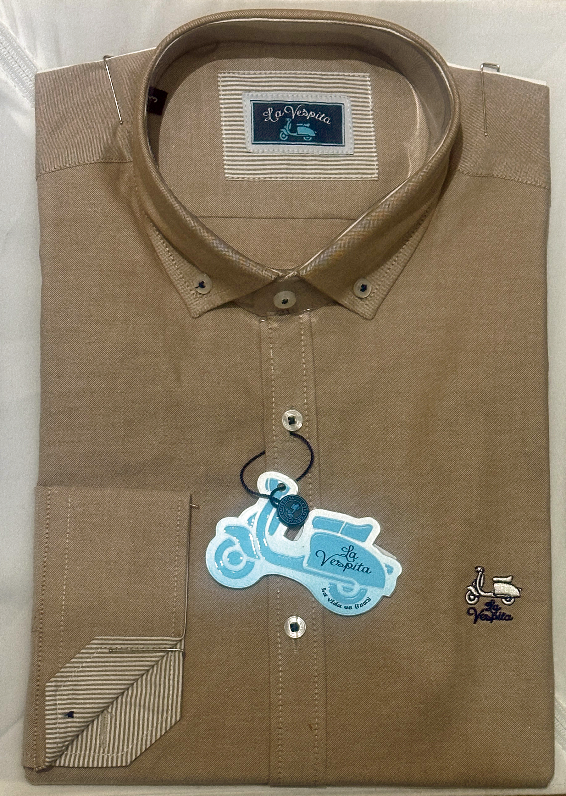 CAMISA LA VESPITA SERIE 5/6494 OXFORD – CUELLO 305 SEMIENTALLADO