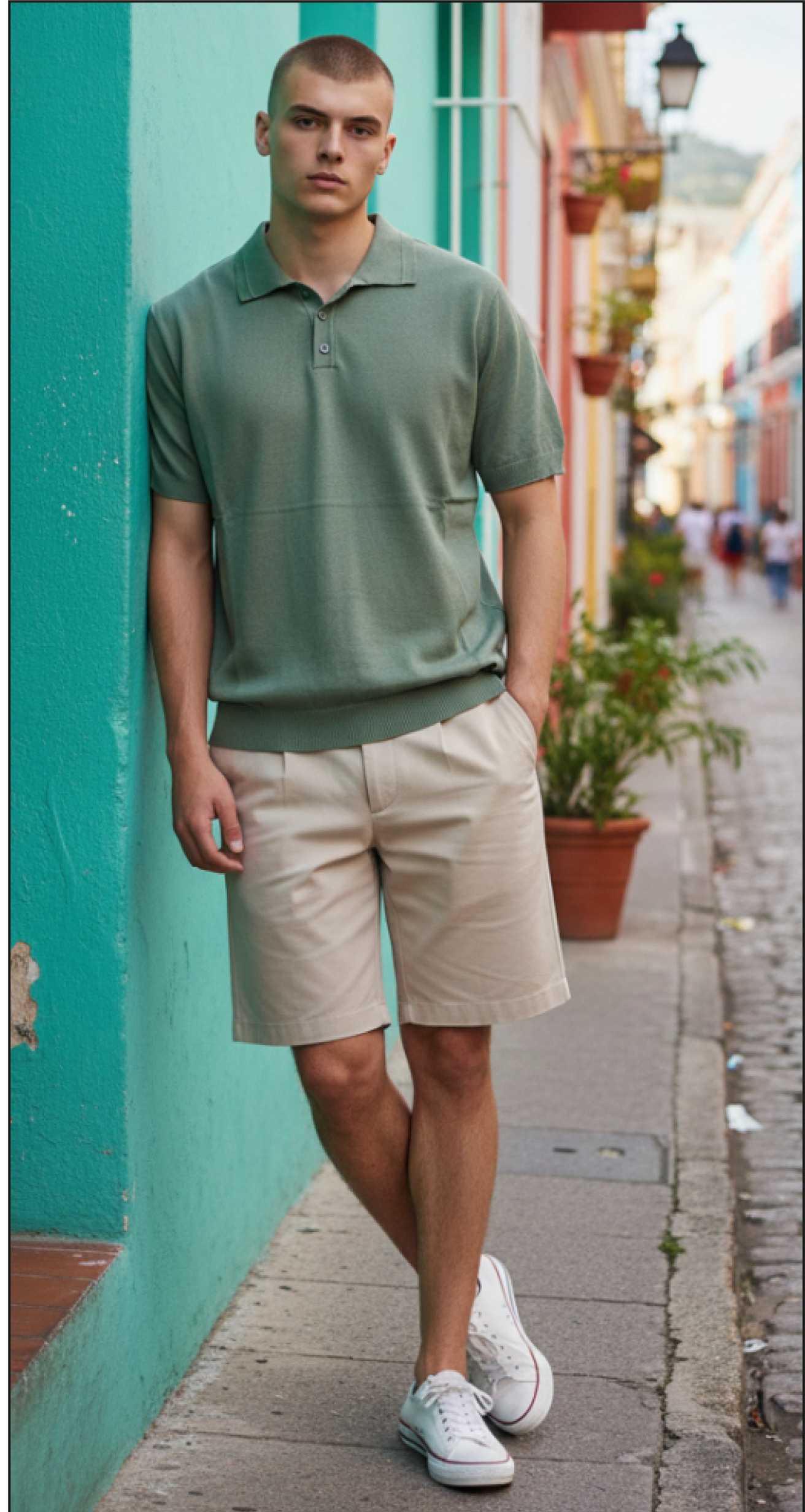 PHV2601 POLO HILO  SOUL & BONES VERDE KAKI