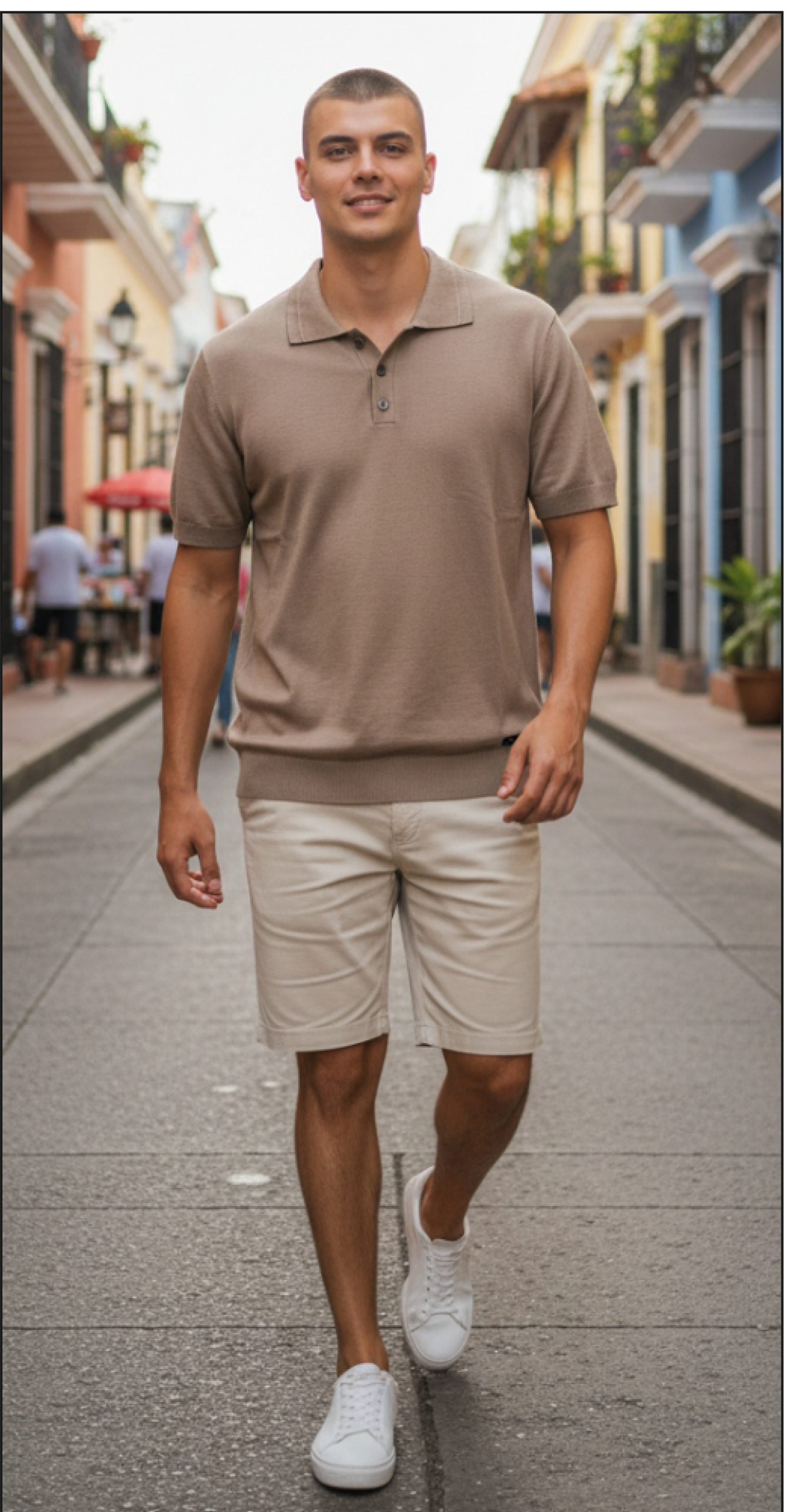 PHV2601 POLO HILO  SOUL & BONES BEIG OSCURO