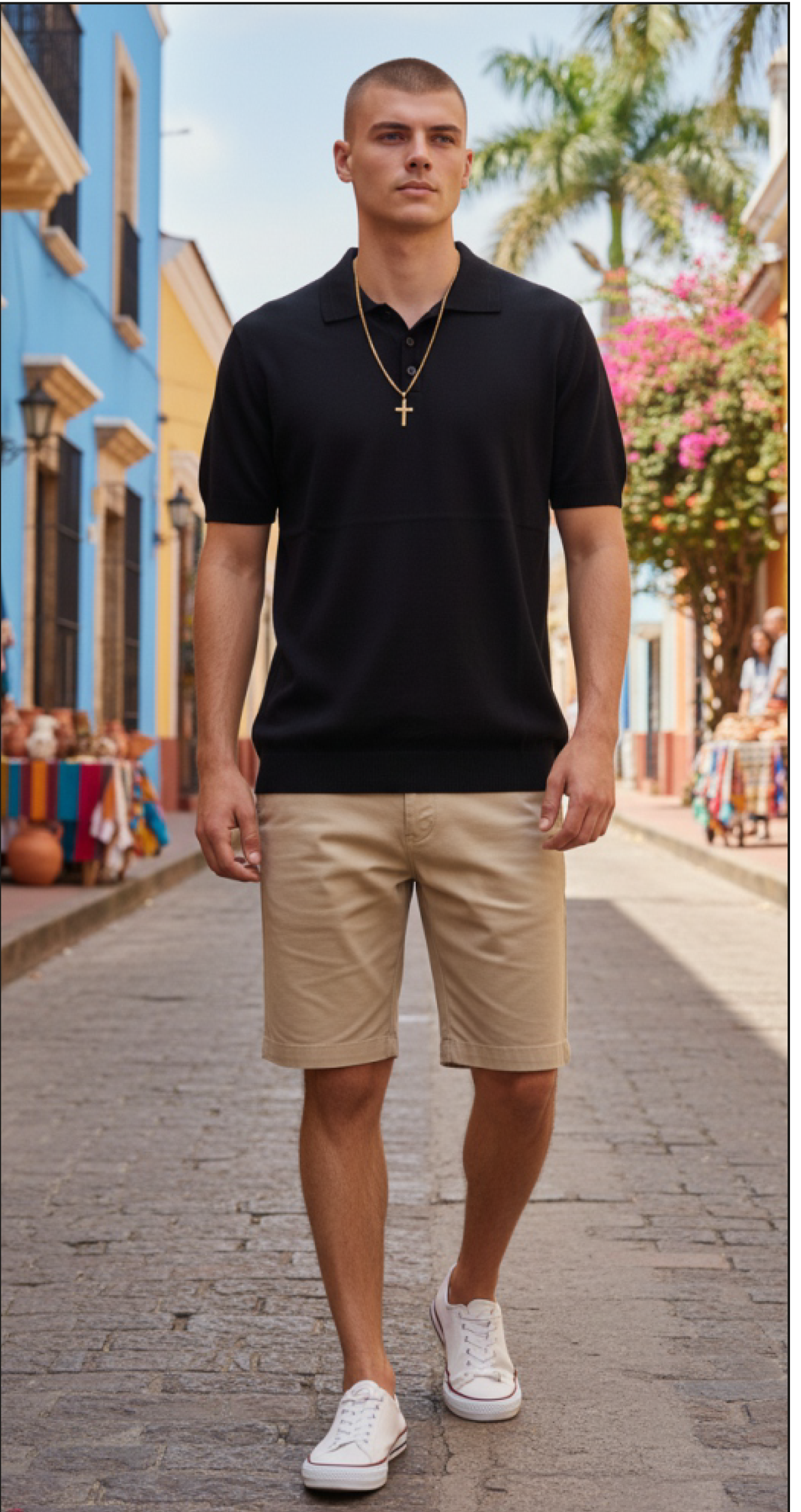 PHV2601 POLO HILO  SOUL & BONES NEGRO