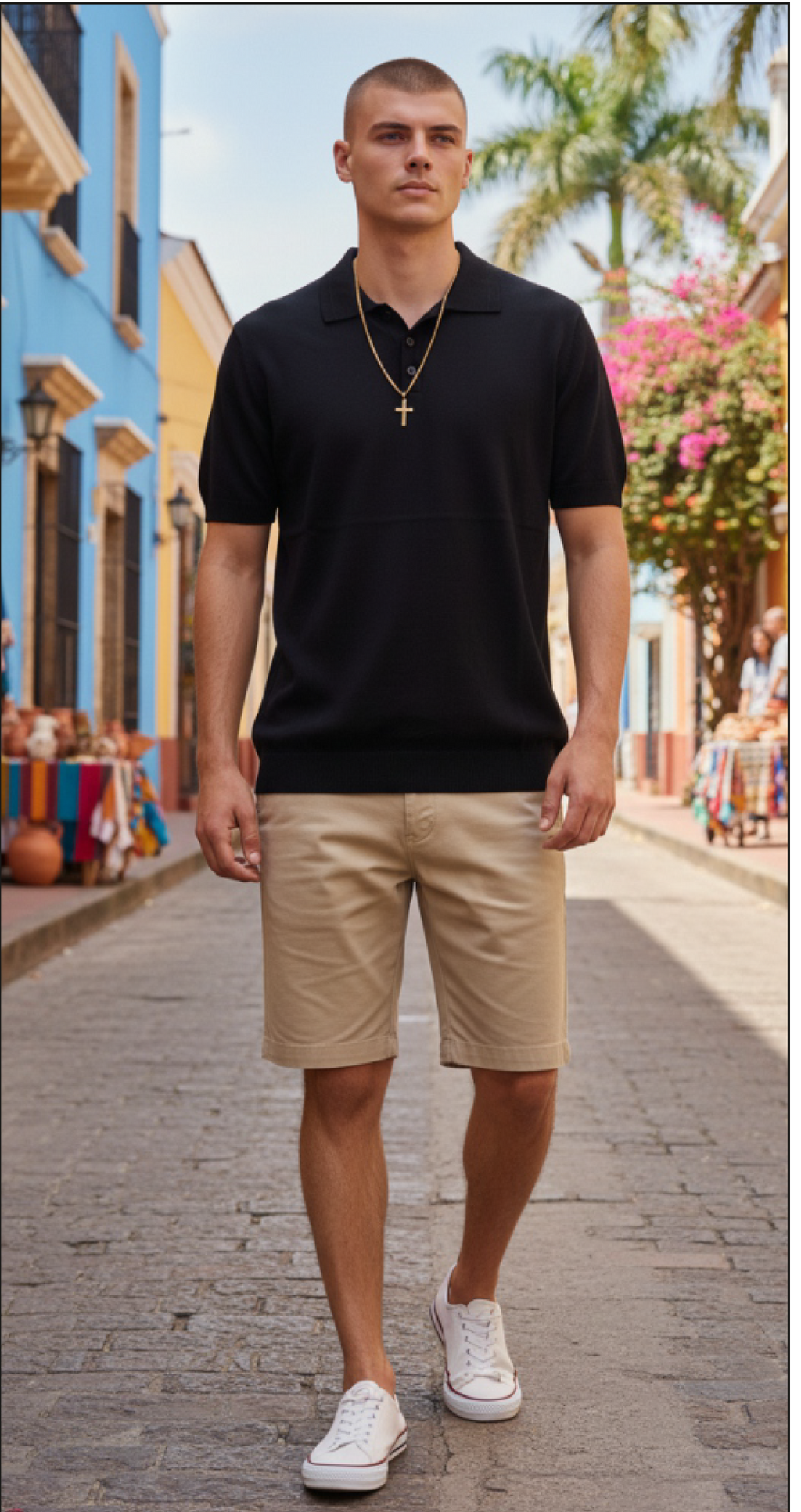 PHV2601 POLO HILO  SOUL & BONES NEGRO