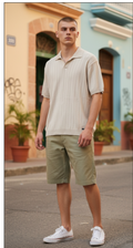 PHV2602 POLO HILO ACANALADO BEIG CLARO SOUL BONES