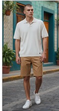 PHV2602 POLO HILO ACANALADO CRUDO SOUL BONES