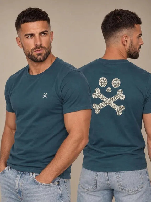 Camiseta Hombre Souls & Bones Bordada y Estampada — CMSB2609 | Almogávar Moda