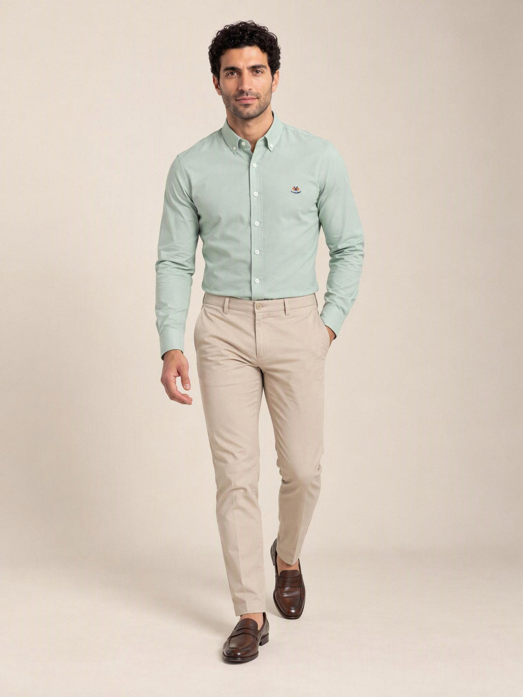 Camisa La Española verde menta 5/6422, look completo | Almogávar Moda