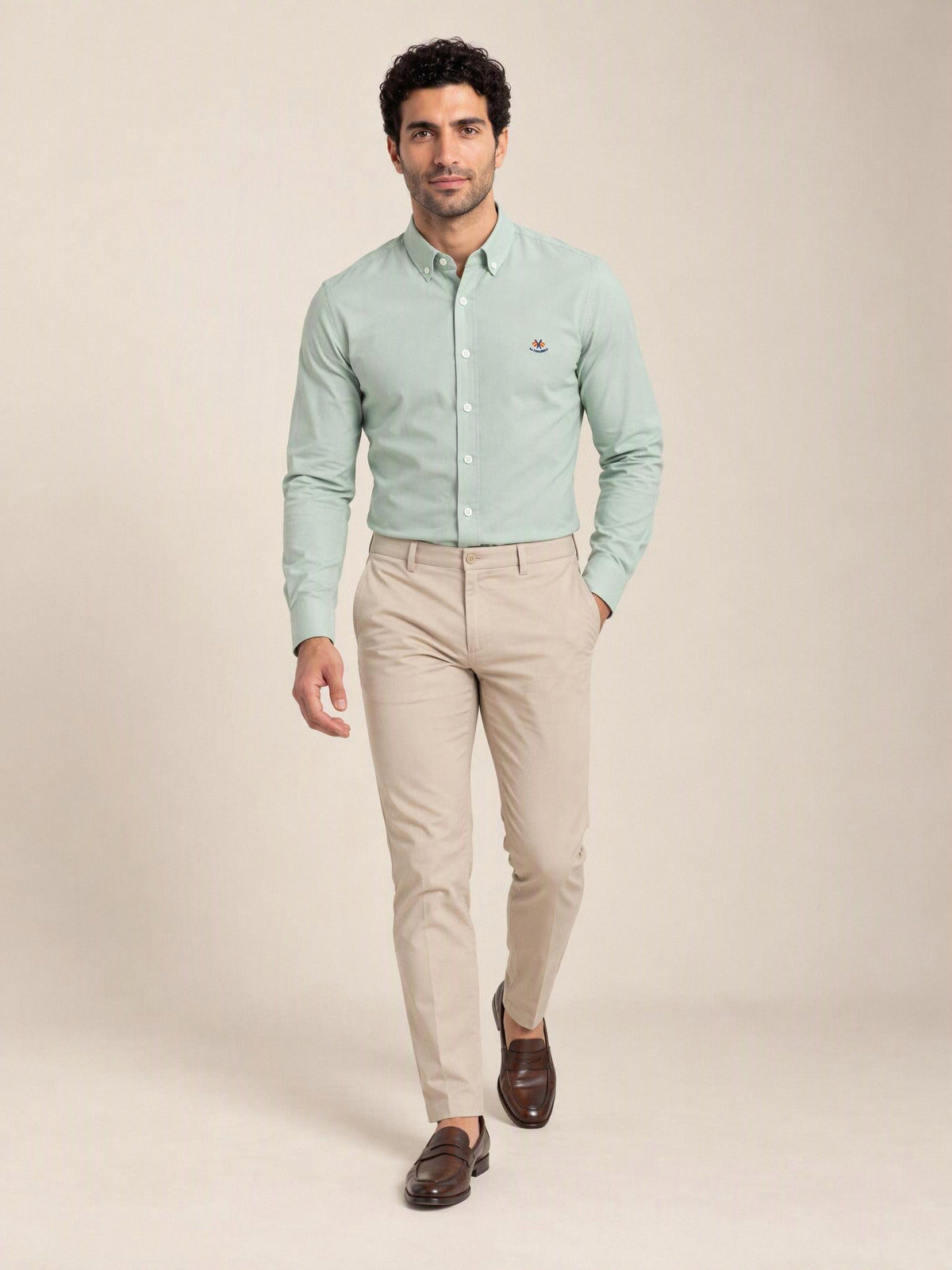 Camisa La Española verde menta 5/6422, look completo | Almogávar Moda