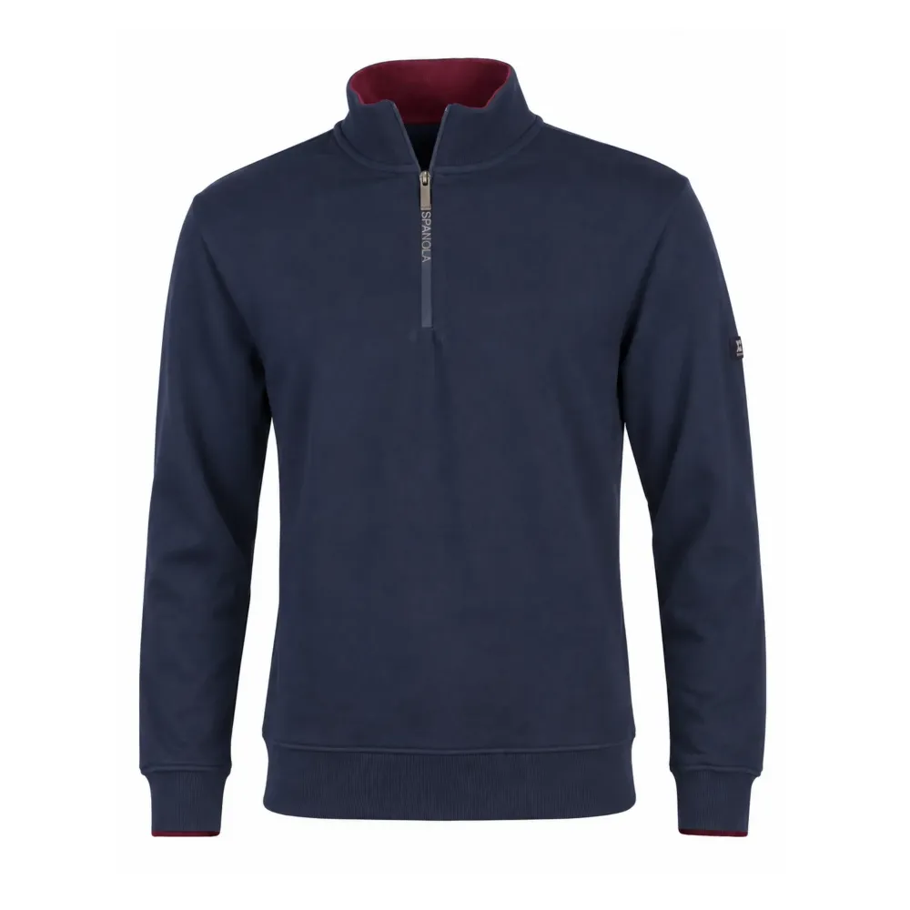 Sudadera La Española 11000 azul marino con cuello cremallera