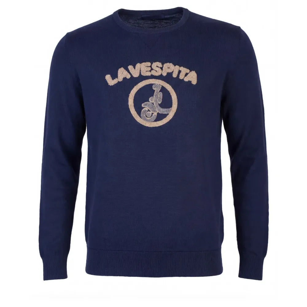 Jersey La Vespita 51190 azul marino con logo en relieve