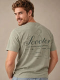 Camiseta Hombre Scooter Estampado Vintage Algodón Peinado | Almogávar Moda