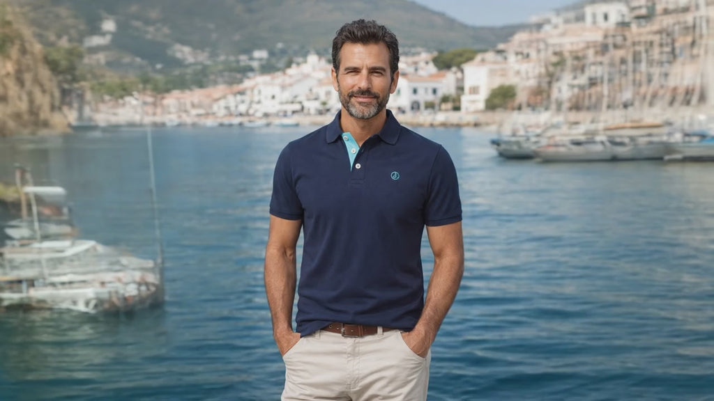 Polo La Vespita 51107 – Algodón granito color 10 azul marino