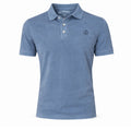 Polo casual azul en tejido 100% algodón con elastano, diseño premium de La Vespita, ideal para moda masculina de calidad disponible en múltiples tallas y colores.